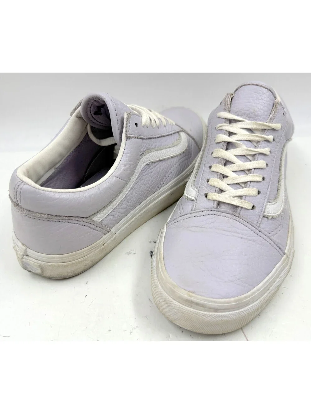 Vans Old Skool Women’s Sneakers Size 8 Lilac Leather Lace Up Athletic Shoes